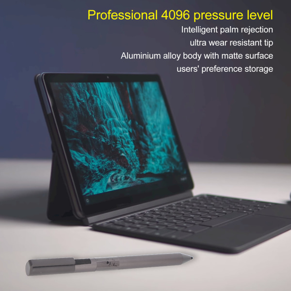 For Duet 5 Stylus Aluminium Alloy 4096 Trykkfølsom håndflateavvisning Smart Pen for Chromebook IdeaPad ThinkPad