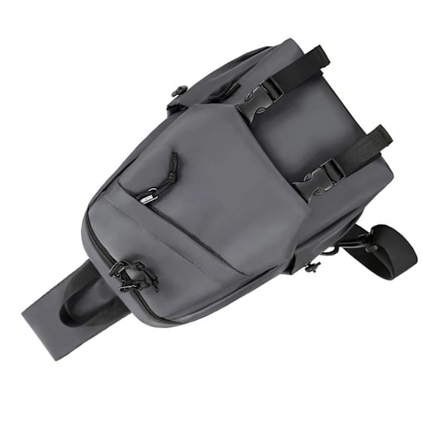 Bröst Axelväska Multifickor Stor Kapacitet Justerbar Rem Nylon Sport Snedväska  Fri Storlek Grey
