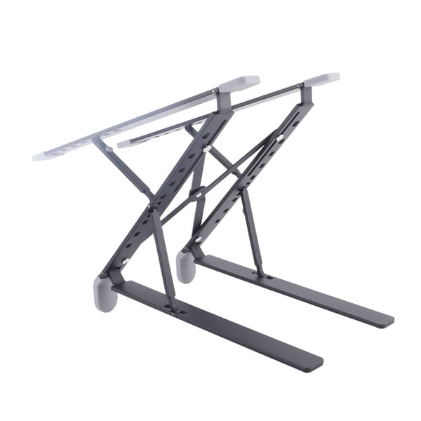 Justerbar bærbar computer stand dobbelt foldbar bærbar computer skrivebordsstativ aluminium pc riser til varmeafledning sort