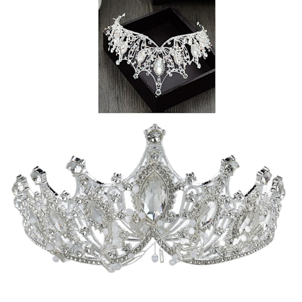 Kvinners bryllupskrone brud legering rhinestone krone hårtilbehør for prom kostymefest