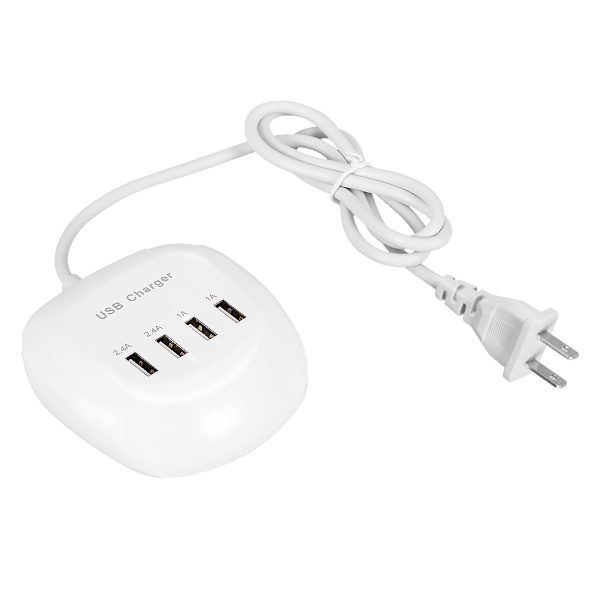 Kompakt AC100-240V 4-portars USB-snabbladdare Adapter Fickstorlek Resor Hemmakontor