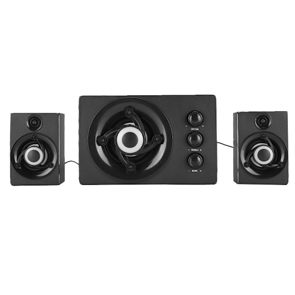 Multimedia Mini 2.1 USB-högtalare Subwoofer Musikspelare för Mobiltelefon DatorSvart