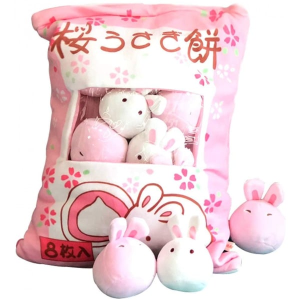 Wekity sød plyspude, pudepude, aftagelig udstoppet dyrelegetøj Kreative gaver til piger (kanin)