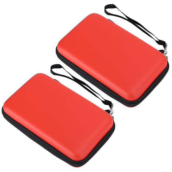 2 st EVA skyddande hårt paket bärbar förvaringsväska för Nintendo 3ds XL spelkonsolröd