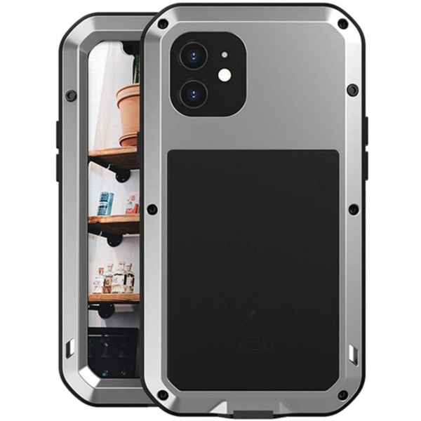 iPhone 11 fodral - Kraftig militärskydd i aluminium + silikon - Damm-/stöttåligt fullständigt skyddsfodral för iPhone 11 (6,1 tum)