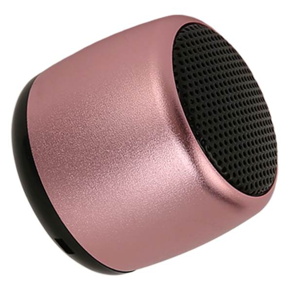 Mini Bluetooth-kaiutin, raskas subwoofer, USB-ladattava, metalli, kannettava langaton kaiutin puhelimeen, tablet-tietokoneeseen, vaaleanpunainen