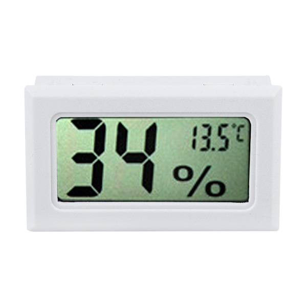 Mini elektronisk reptiltermometer och hygrometer med inbyggd sond LCD-display vit