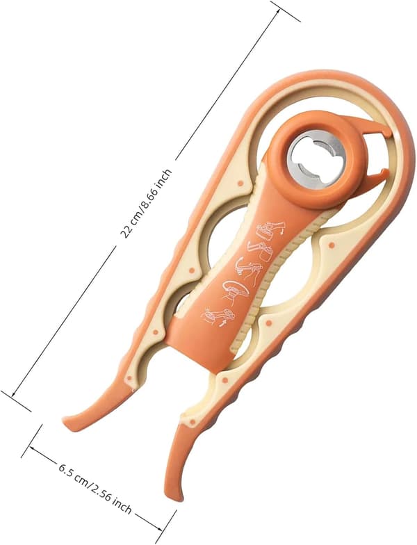 Orange todelt multifunktionel oplukker, egnet til køkkenet orange