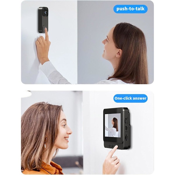 Intelligent visuel dørklokke videodørklokke kamera batteridrevet 4,3 tommer skærm tovejs intercom videoovervågning indbyggede højttalere
