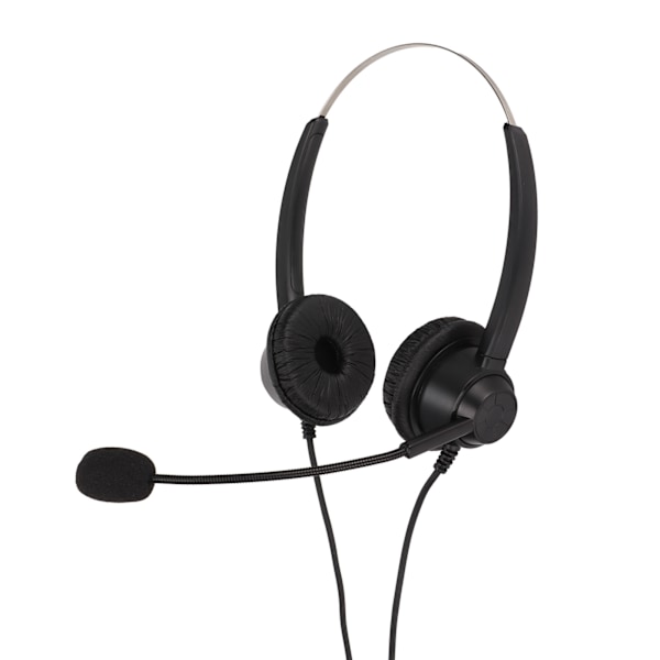 H360DUSB Dobbeltsidet Headset Sort Lydstyrkejustering USB Business Headset med USB-stik til Telemarketing