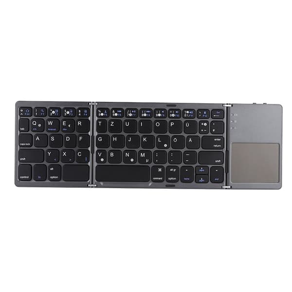 Foldbar Bluetooth 3.0 Trådløst Tastatur Med Touchpad For Android/Windows/IOS