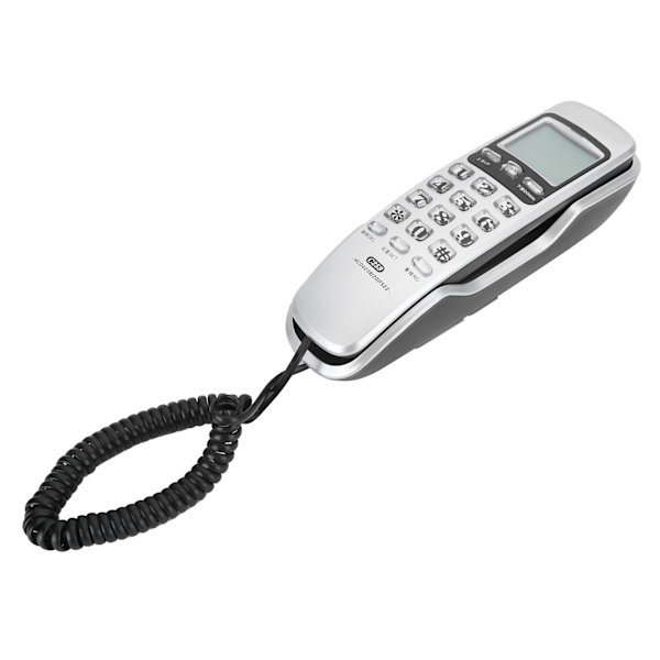 Uppgradera C259 Silver Office Home Väggmonterad Mini Förlängningstelefon Samtalsidentifiering