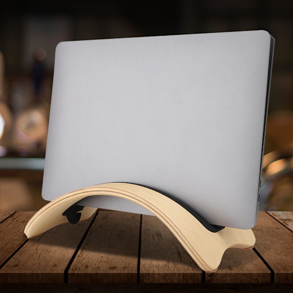 SamDi Arch Træ Valnød Skrivebordsholder Stativ Egnet Til MacBook Pro Bærbare Computere (Birk)