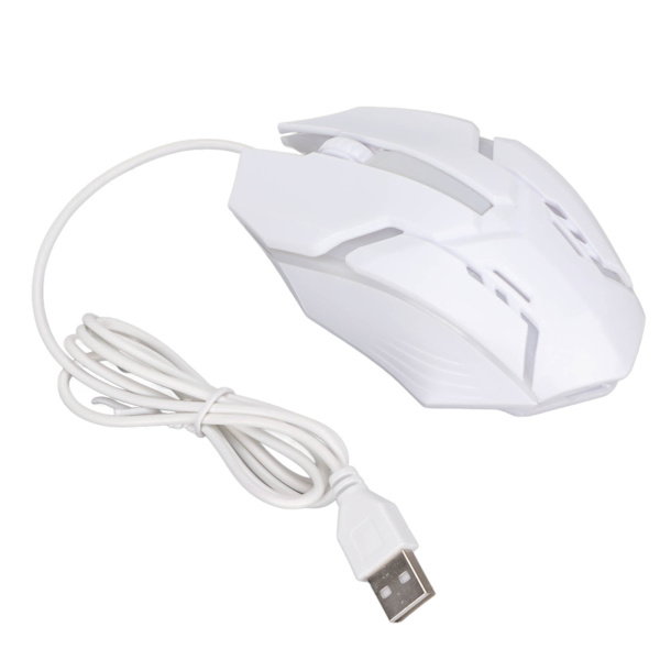 Spelmus RGB Glowing Breathing Light 1600 DPI 3D Scroll Wheel Ergonomisk Trådbunden USB Datormus för PC