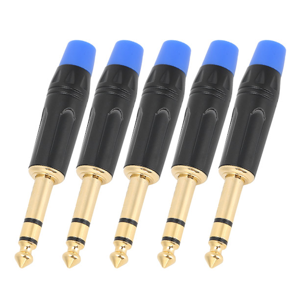 5 stk. 6,35 mm stereofonisk lydkabel DIY svejse stikforbindelse til 6 mm ledninger