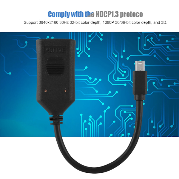 Cabledeconn 23cm Mini DP till HDMI Adapter Konverterkabel för DisplayPort 1.2