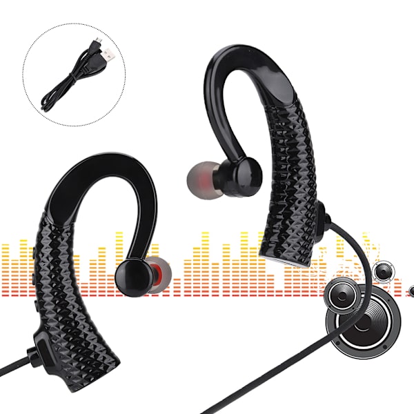 F2 V3.0 Universaalit stereokuulokkeet langattomat urheilubluetooth-kuulokkeet (musta)