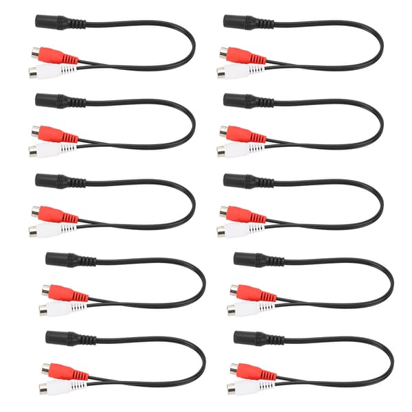 10 stk. 3,5 mm hun til dobbelt RCA hun lydkabel til tablet-pc-computer