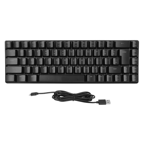 V200 Mekanisk Gamingtangentbord Bärbar 68 Tangenter Trådbunden RGB Bakgrundsbelyst Tangentbord för IBM PC Win98SE Svart