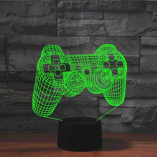 3D Spillhåndtak Fjernkontroll 16 Farger Nattelysbilder Illusionsakryl LED Bordlampe Nattlampe