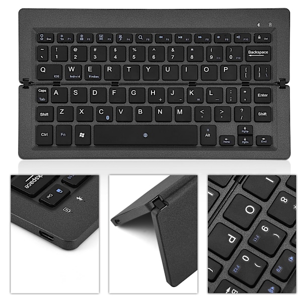 Mini kannettava magneettinen taittuva vedenpitävä Bluetooth langaton näppäimistö IOS/Android/Windows