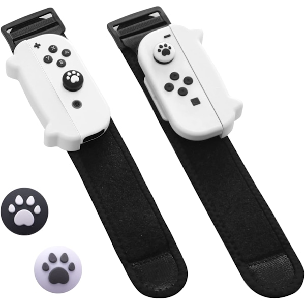 Danse spil til Nintendo Switch håndledsrem til Joycon armbånd spil armbånd elastisk rem dansebånd (hvid)