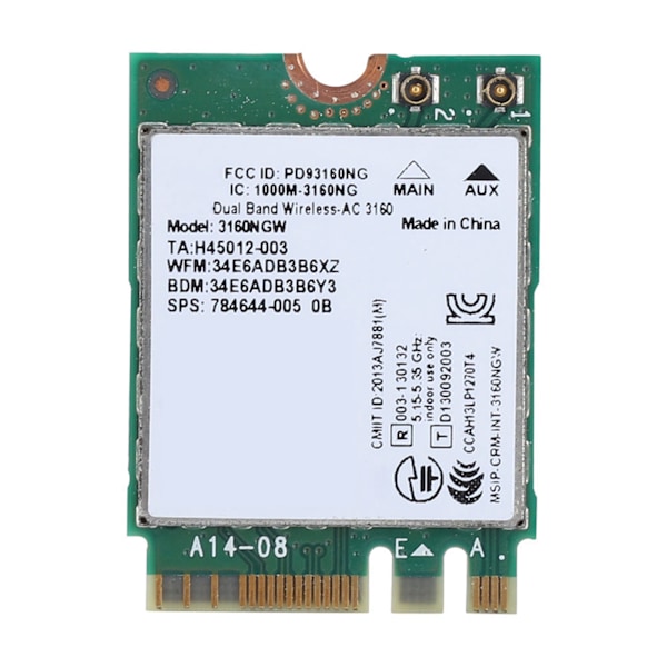 Til Intel 3160AC NGW Trådløs WIFI-kort 433 Mbps Bluetooth 4.0 Dual Band Netværkskort