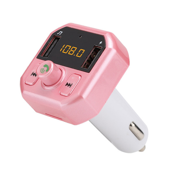 B9 Bil Mp3 Bil Bluetooth Handsfree-spiller Bil Usb Lader 3.1A Hurtiglading (Rosa)