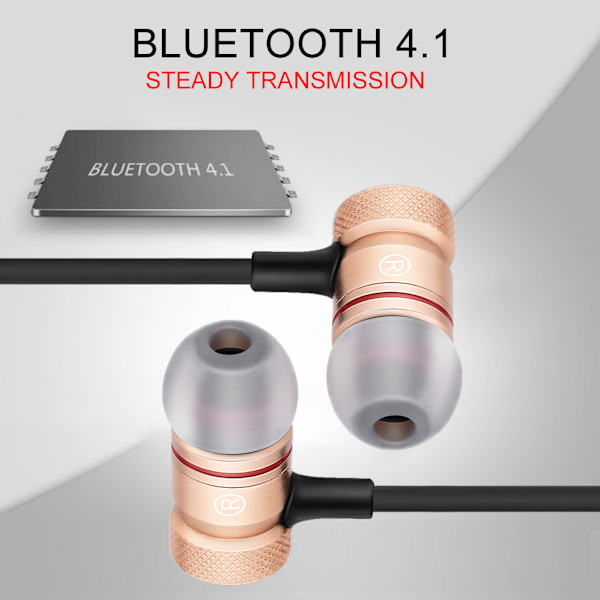 Universell trådlös stereo Bluetooth-headset In-ear-hörlurar Sport-hörlurar Öronsnäckor Gyllene