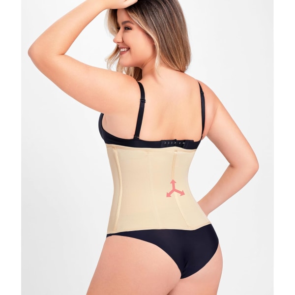 Midjetränare Korsett Dragkedja Mage Kontroll Shapewear Andningsbar Midja Cincher för Kvinnor Body Shaper Sport Girdle Beige XL