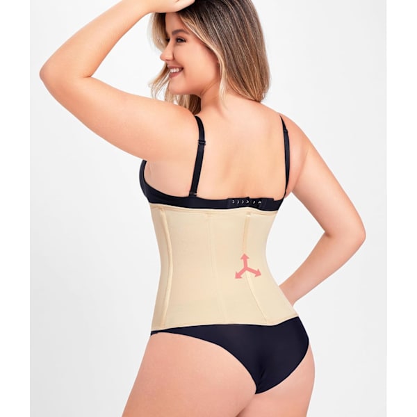 Midjetränare Korsett Dragkedja Mage Kontroll Shapewear Andningsbar Midja Cincher för Kvinnor Body Shaper Sport Girdle Beige XXL