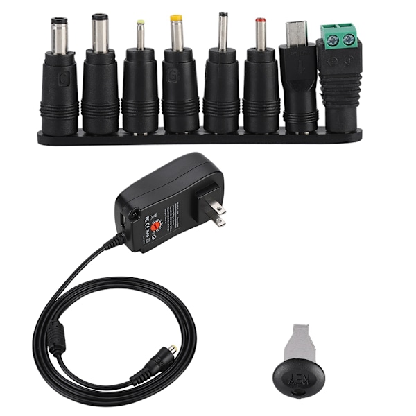 30W 3-12V Strømforsyning Oplader Adapter med LED Display Spændingsregulering