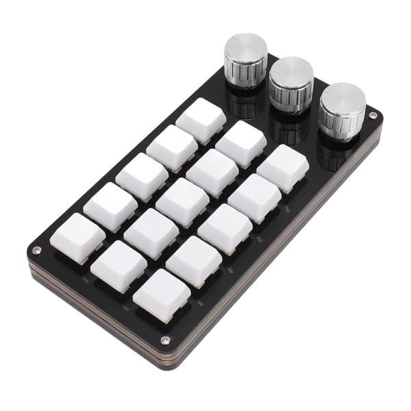 Mini Anpassad Tangentbord 15 Tangenter 3 Knoppar Programmerbar Blå Switch Hot Swappable Programmering Makro Tangentbord för Datorspel