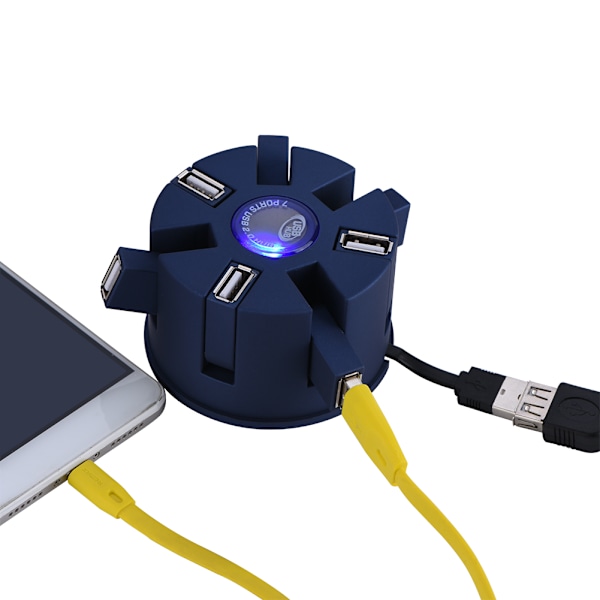 7 porte bærbar foldbar højhastigheds USB 2.0 hubadapter til mobiltelefon mus