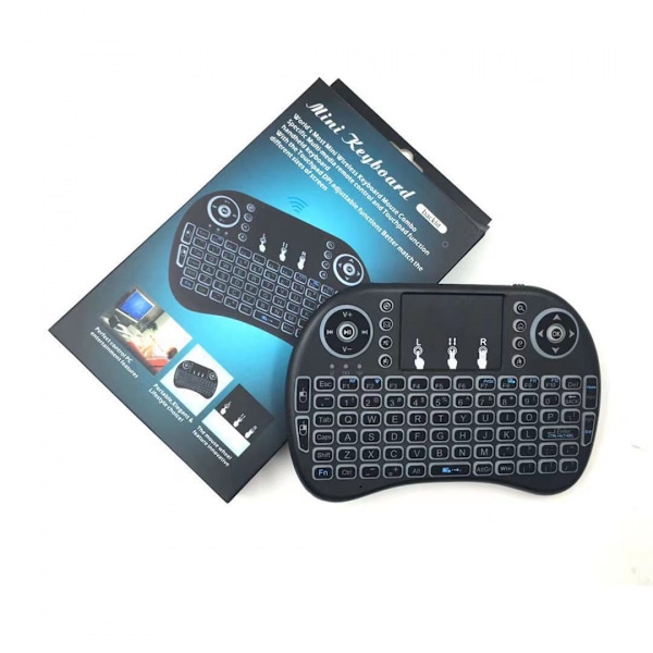 Mini-tangentbord i8 2.4G Air Mouse Trådlöst tangentbord med pekplatta, Uppladdningsbart handhållet tangentbord Fjärrkontroll för Smart TV, Android TV Box
