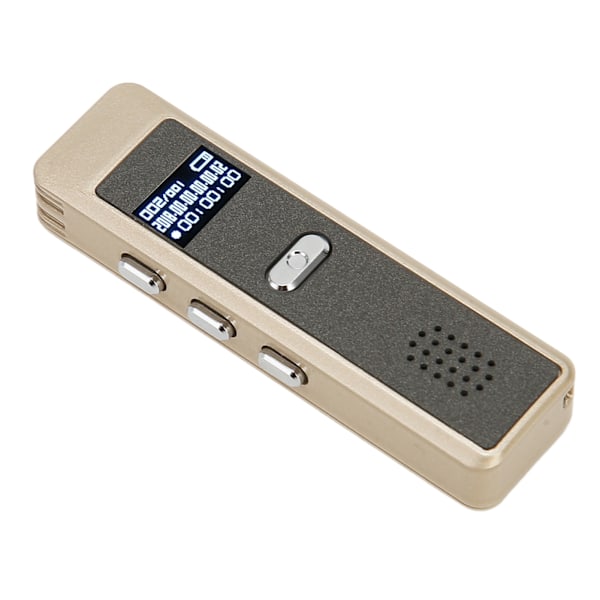 Ääniohjattu tallennin AI Älykäs HD Melunvaimennus MP3-soitin Mini Ääninauhuri Harmaa Peilipinta Kultakuori 32GB