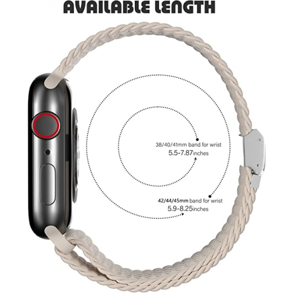 För stretchig flätad ögla för Apple Watch Band 38 mm 40 mm 41 mm Dam/Män, Solace Elastics Stretch Nylon Sport Strap armband för iWatch band-serien