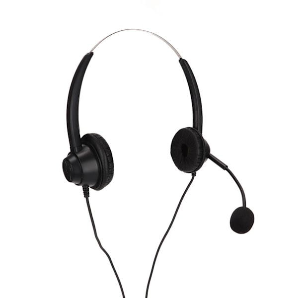 Kundeservice Headset Støjreducerende RJ9 Stik Binaural Kablet Telefon Hovedtelefon med Mikrofon til VOIP Telefoner