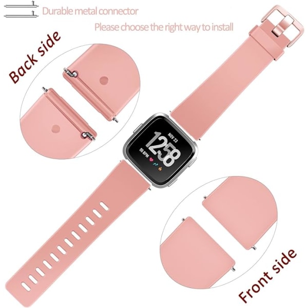 Smartklokkeremmen er kompatibel med Fitbit versa Smartwatch, versa 2 og versa Lite se klokker for kvinner og menn（Peach-S）