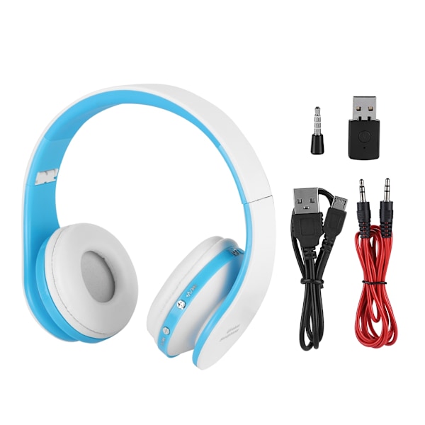 HiFi-ljud Bluetooth-headset 12 timmars samtal 10 timmars musik Hörlurar för PS4 - Vit Blå