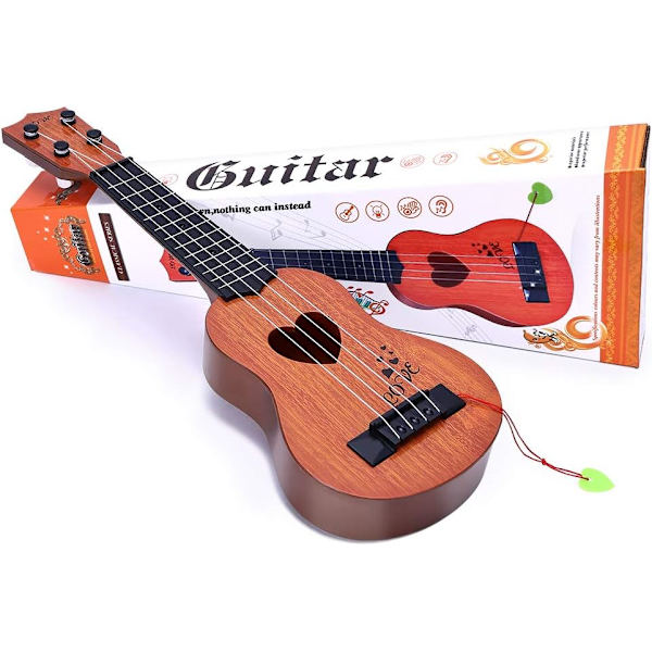 YEZI Barnens Leksak Klassisk Ukulele Gitarr Musikinstrument, Brun