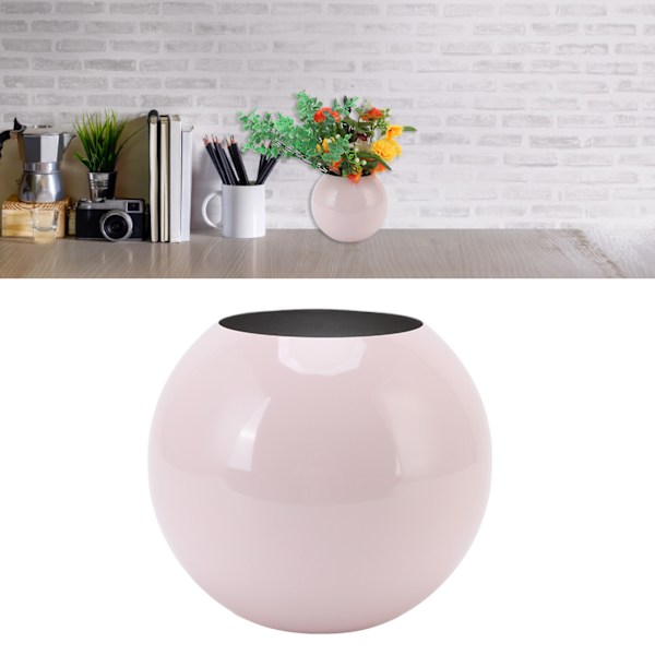 Rund Vas Nordisk Stil Modern Rostfritt Stål Liten Blomvas Dekoration Vardagsrum Kontor Bordsdekoration Pink