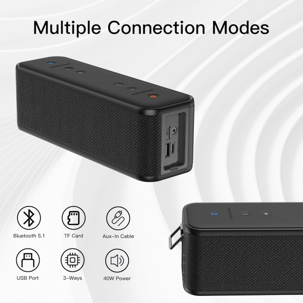 Bluetooth kaiuttimet, langaton Bluetooth 5.1 -kaiutin, syvä basso, RGB-valot, TWS-pariliitos, kannettavat kaiuttimet kotiin, ulkokäyttöön, juhliin, retkeilyyn