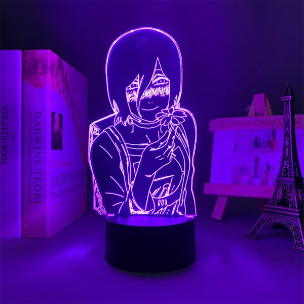 Anime 3D Lys Kædesavmand Manga Figur Led Illusion Natlys til Soveværelses Dekoration Børns Fødselsdag Julegaver RGB 16 Farver med Fjernbetjening
