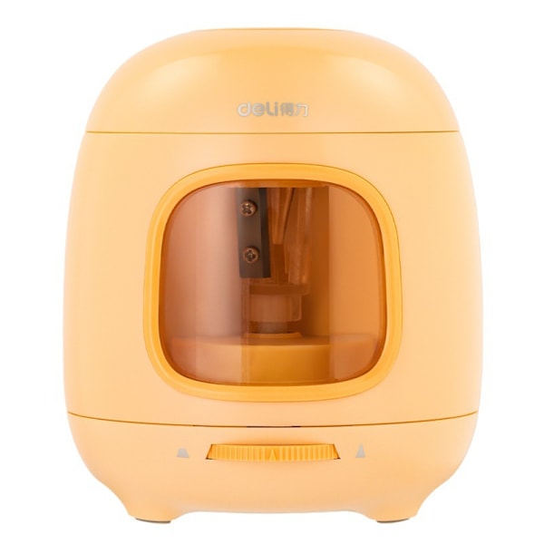 Elektrisk blyantspidser, 5000 gange for klinge, udskiftelig klinge, 3 års garanti, batteri/2A USB-drevet, egnet til 6-8 mm, Extr yellow