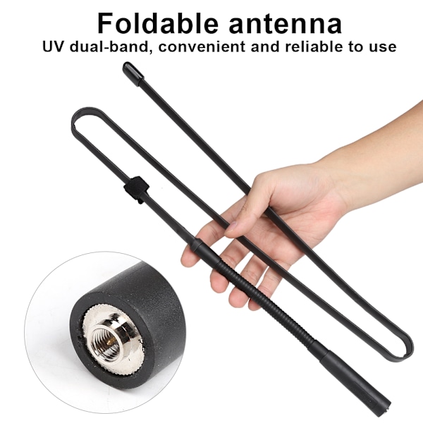 AT-124 Fällbar bärbar SMA-hane Omni-directional antenn Hög förstärkning UV Dual-band