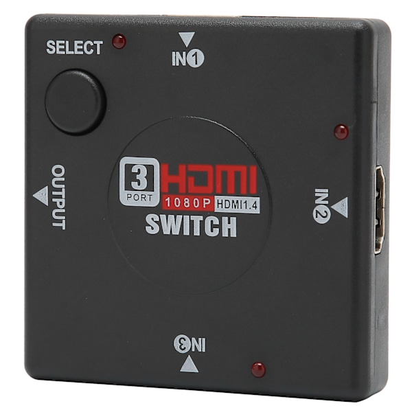 Vaihdin 3 sisään 1 ulos High Definition Multimedia Interface -äänenmuunninsignaalinjakaja