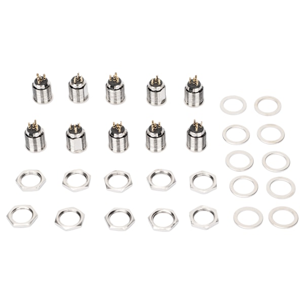 10Pcs XLR Male Socket 4 Pin Metal Panel Mount Male Jack for Microphone Socket Sound Connector