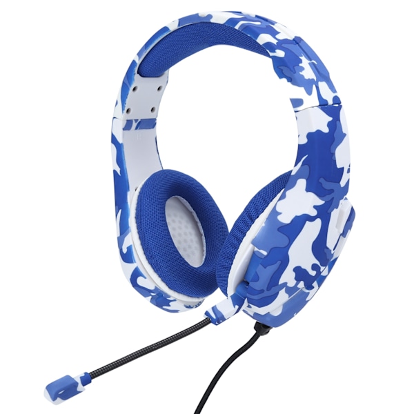 Camouflage Headset J10 OverEar Hovedtelefon Gaming Øretelefon Ørestykke med MIC(Blå )