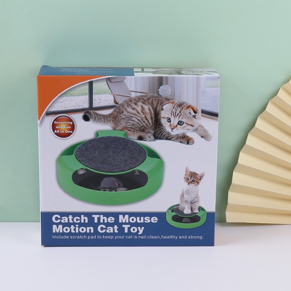 Pyörivä kissan levysoitin palapeli pelilautahiiri, hauska kissan lelu varjoton hiiri kissan lelu lemmikkitarvikkeita